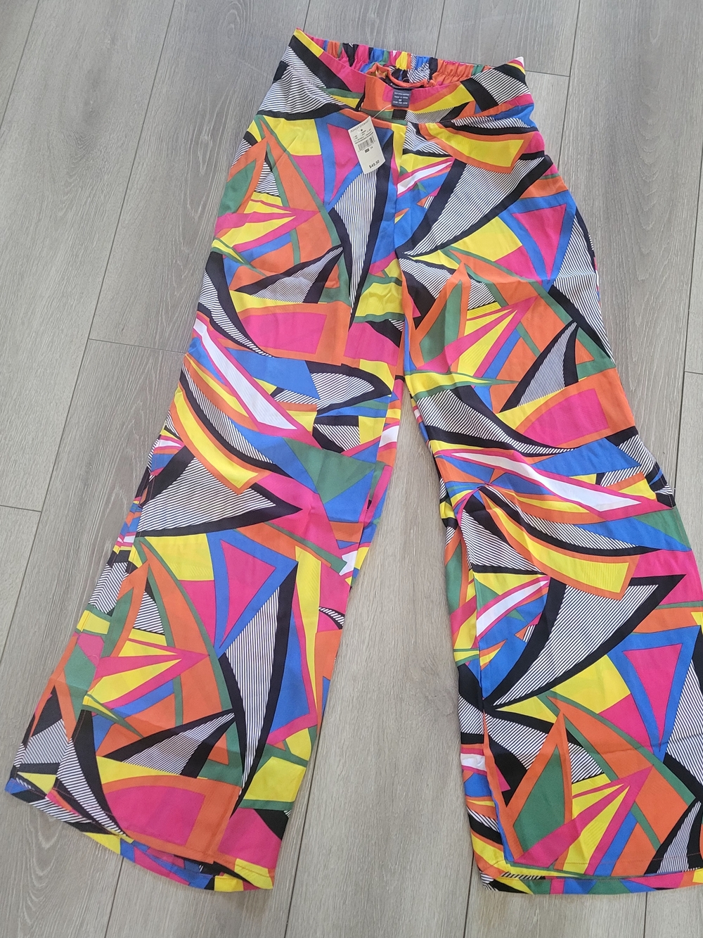 Vibrant Geometric Wide-Leg Pants